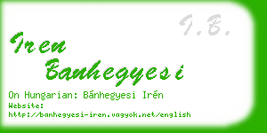 iren banhegyesi business card
